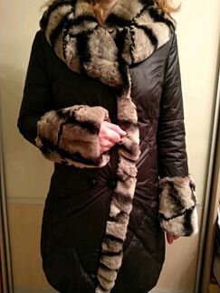 Куртка- пальто зимняя италия с шиншилой