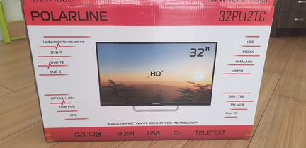 Телевизор Polarline 32 дюйма новый