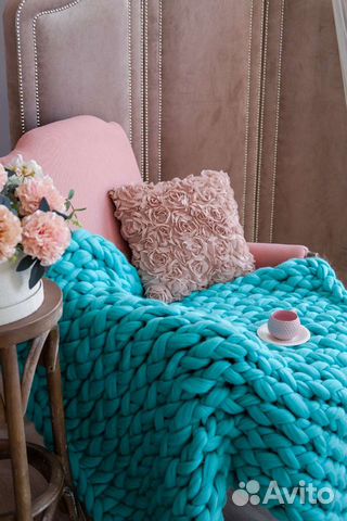 Плед крупной вязки 100/150