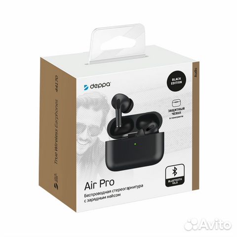 Беспроводные наушники Deppa Air Pro TWS черные