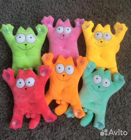 Мягкая игрушка Кот Саймон с присосками