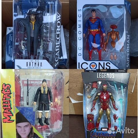 Фигурки Scarecrow, Superman, Mallrats Jay, Iron Ma