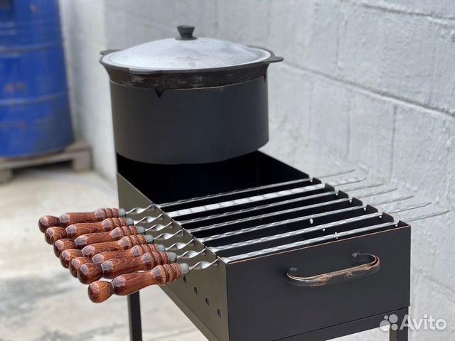 Мангал № 0170/2 с печью под казан 8,10,12л