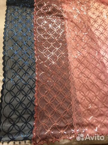 Египетские шарфы нарядные с пайетками и бусинами