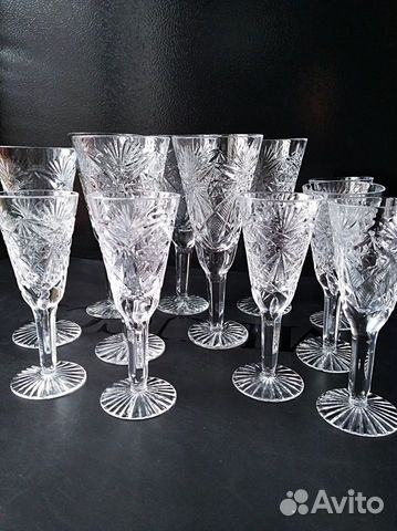 Фужеры Рюмки хрустальные разные