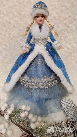 Куколка - шкатулка Снегурочка в шубке