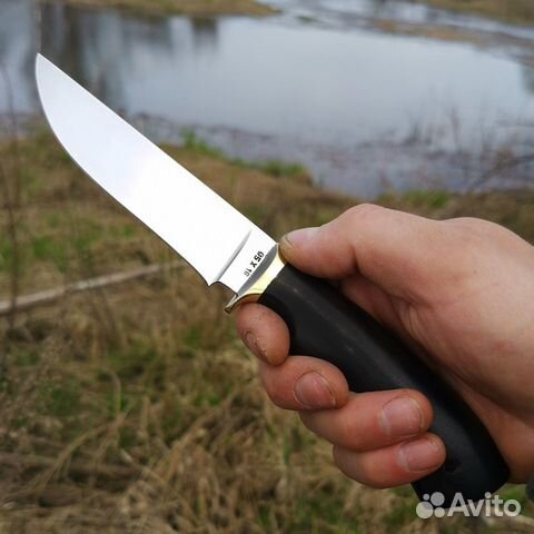 Нож Лис из кованой стали 95х18 черный граб