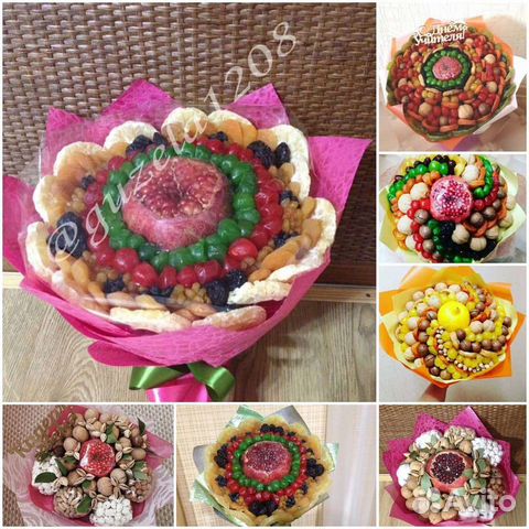 Съедобные букеты из сухофруктов