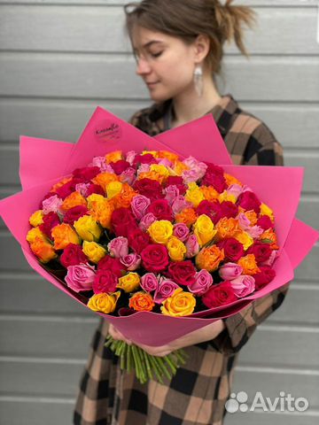 101 роза букет цветы свежие розы