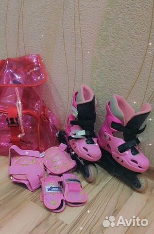 Роликовые коньки детские с защитой