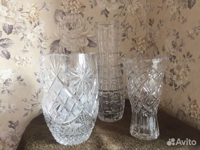 Ваза для цветов хрусталь богемия чехия СССР