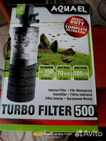 Внутренний фильтр aquael turbo filter 500+насадка