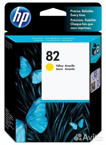 Картридж HP 82, Желтый 28 мл, CH568A. 2016 год