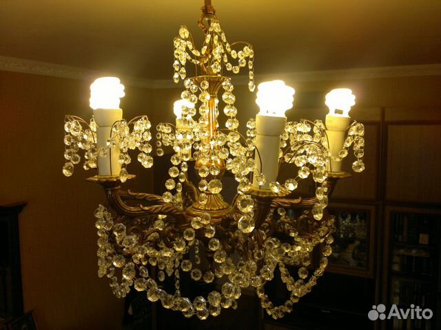 Люстра бронза хрусталь