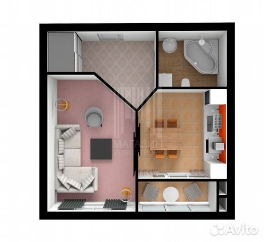 1-к квартира, 45 м², 9/12 эт.
