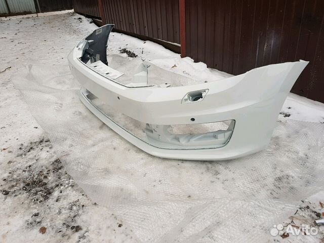 Бампер передний vw polo 15-18 поло седан белый Бампер передний vw polo 15-18 поло седан белый