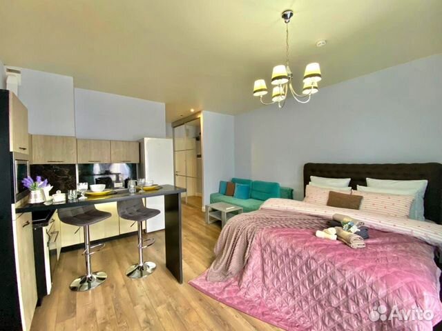 

Квартира-студия, 45 м², 2 кровати