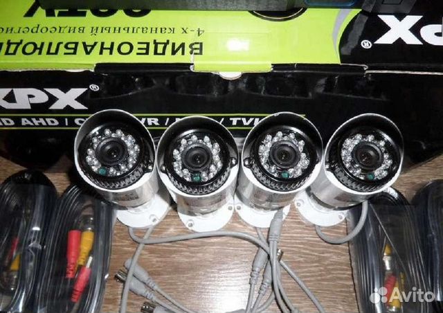 Видеонаблюдение. Комплект 4 камеры уличные