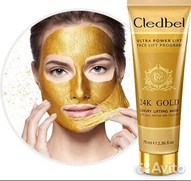 Маска для подтяжки лица cledbel ultra lift 24K GO