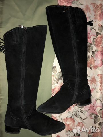 Сапоги высокие натуральная замша, разм 37 Сапоги высокие натуральная замша, разм 37