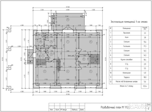 Коттедж 123 м² на участке 10 сот.