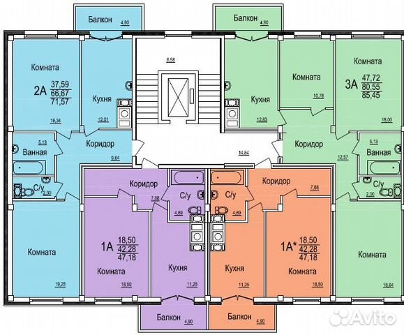 3-к квартира, 86.4 м², 10/10 эт.