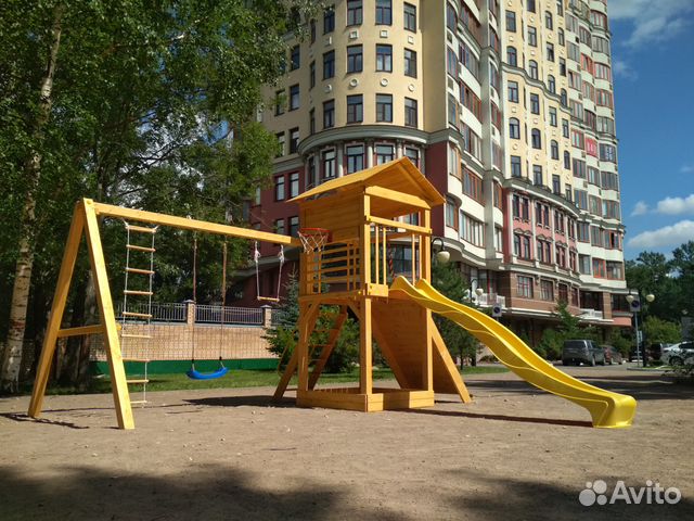 Детская площадка, горка, качели, песочница, башня Детская площадка, горка, качели, песочница, башня