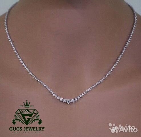 Новое золотое колье брилл 5 ct 4/4 20 гр Новое золотое колье брилл 5 ct 4/4 20 гр