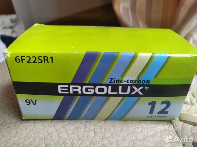 Батарейка 6F22 крона Ergolux 9V