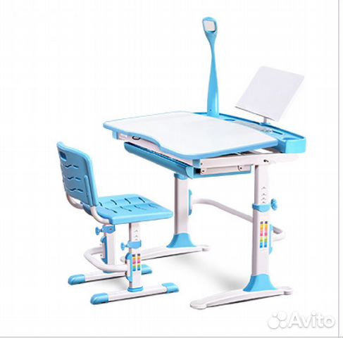 Растущая парта для дома со стулом +Лампа + Коврик