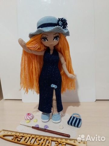 Кукла вязаная крючком, рост 25см Игрушка Кукла вязаная крючком, рост 25см Игрушка