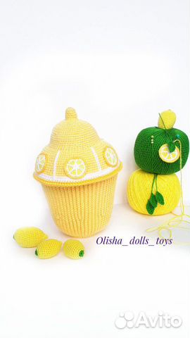 Кукла вязаная крючком Лимонка рост 15см Кукла вязаная крючком Лимонка рост 15см
