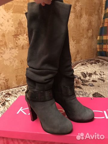 Сапоги замша