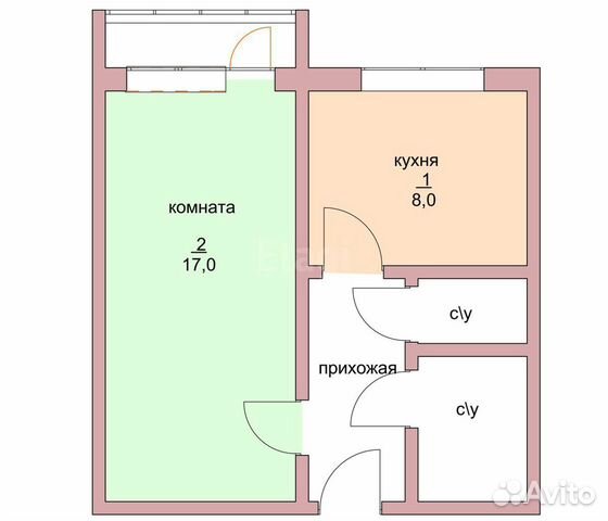 1-к квартира, 33.5 м², 4/10 эт.