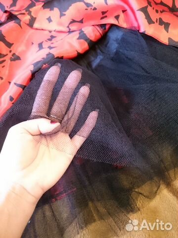 Платье праздничное пышное красно-черное