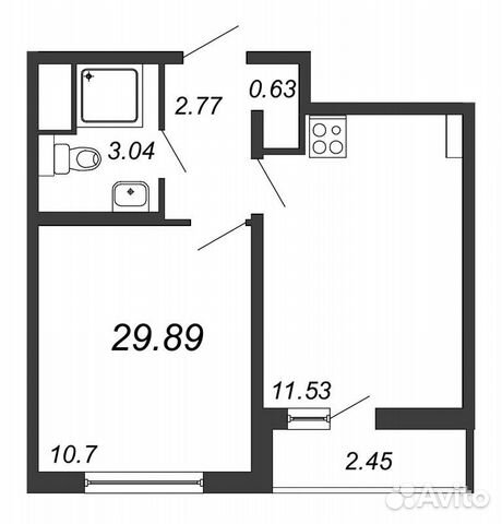 2-к квартира, 29.9 м², 8/13 эт. 2-к квартира, 29.9 м², 8/13 эт.