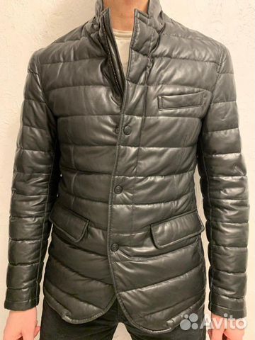 Кожаная куртка стеганная утепленная Massimo Dutti