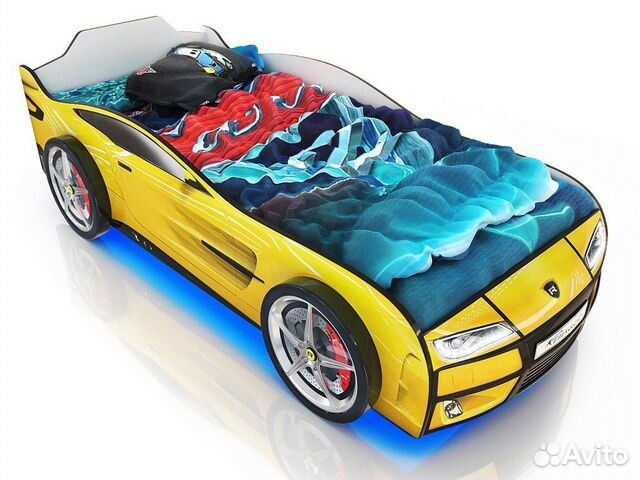 Купить Кровать-машина Ferrari yellow Купить Кровать-машина Ferrari yellow