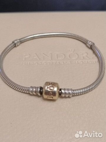 Браслет пандора с золотым замком