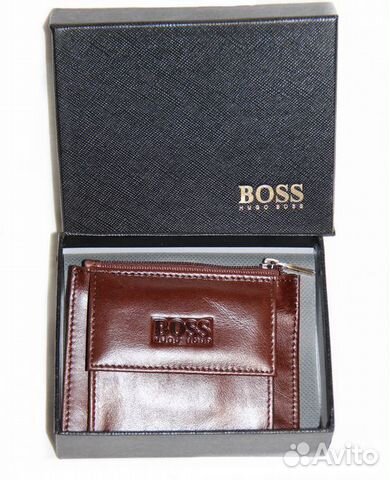 Кожаный кошелечек - визитница H Boss brown new