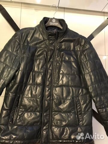 Кожаная куртка trapper 52 р утеплённая Кожаная куртка trapper 52 р утеплённая