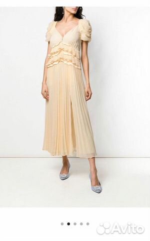 Платье желтое Self-Portrait, размер S (выпускной)