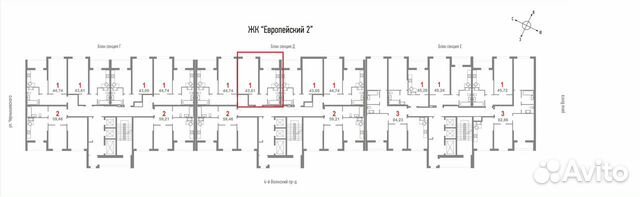 1-к квартира, 43.6 м², 18/25 эт. 1-к квартира, 43.6 м², 18/25 эт.