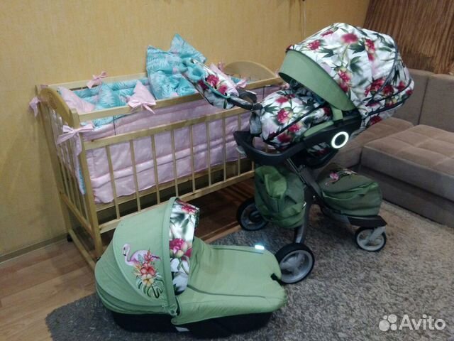 Stokke xplory 2в1 и кроватка с новым комплектом в