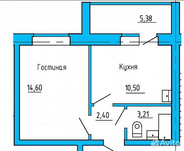 1-к квартира, 34 м², 2/3 эт. 1-к квартира, 34 м², 2/3 эт.
