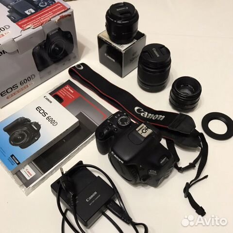 Зеркальный фотоаппарат Canon 600D + 3 объектива Зеркальный фотоаппарат Canon 600D + 3 объектива