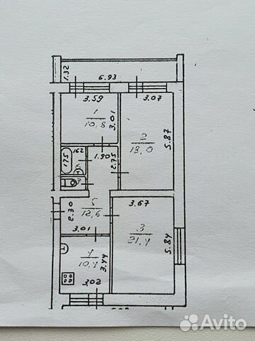 3-к квартира, 78 м², 1/6 эт. 3-к квартира, 78 м², 1/6 эт.