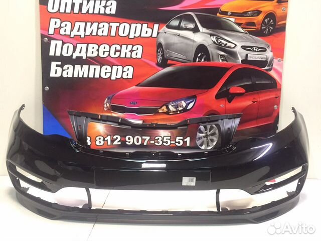 Бампер передний Kia RIO 3 Черный Бампер передний Kia RIO 3 Черный