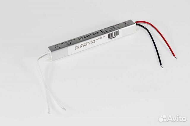 Блок питания slim узкий 24 Вт 12V 2A IP22 лайтбокс Блок питания slim узкий 24 Вт 12V 2A IP22 лайтбокс