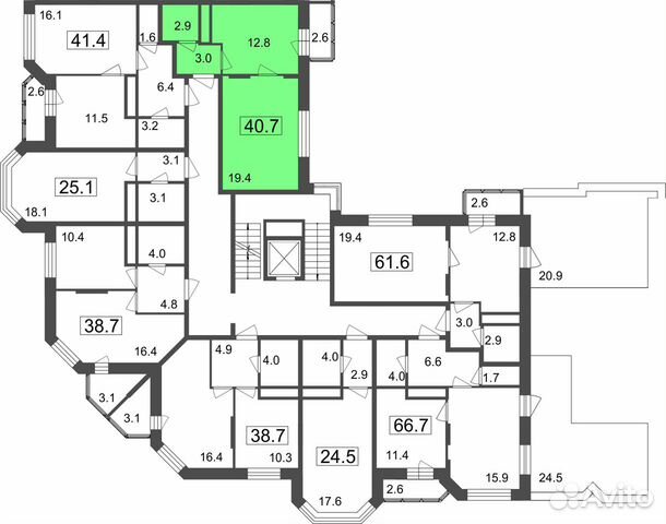 1-к квартира, 38.1 м², 6/7 эт.